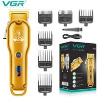 VGR 650 Washable Barber Hair Cut Machine Professional Cordless Electric Trimmer Rechargeable Hair Clipper for Men Smart Digital Display LED LCD Shaver geltona