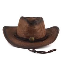 Straw Hat  Straw Cowboy Hat Straw Panama Hat Western Straw Fedora Hat Straw Western Hat For Men Tavel Hat Outsider Hat tamsiai ruda spalva