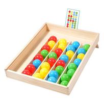 Medinė vaivorykštės kamuoliukų rūšiavimo lenta Žaidimas Montessori Parapijos žaislai Spalvų pažinimas Loginio mąstymo Iššūkis Strateginis žaidimas Socialinis