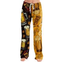 Women Drawstring Lounge Pants Oktoberfest Print Casual Relaxed Fit Elastic Waistband Full Length Soft Fabric Trousers for Leisure Wear M kava