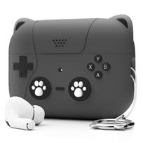 Silicone Cartoon Protective Case for AirPods Pro 2/3 & AirPods 4 AirPods 3 tamsiai pilka spalva