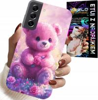 Etui Do Samsung Galaxy S21 Fe - Słodki Miś Na Różowym Tle, Case + Szkło