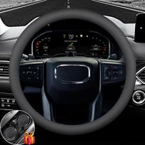 14,5-15  37-38cm Automobilio vairo užvalkalas Natūrali oda Automobilio priedai visiems automobiliams juoda