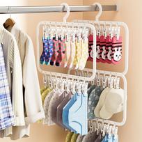 Baby Multi-Clip Drying Rack for Bibs, Socks, and Clothes Hanger Cream 18 Clips