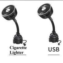 USB Powerful Quiet Car Cooling Fan Rotatable Portable Car Cup Holder Fan for Car Van Truck SUV RV 12V-USB