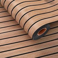 Peel and Stick 3D Wood Grain Striped Wallpaper Roll Self Adhesive Decorative Wall Covering for Home and Office 40cm x 3m One Size