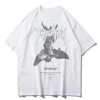 Harajuku Fallen Angel Oversized Unisex T-shirt - Summer Hip Hop Print XL modelis 3 spalva