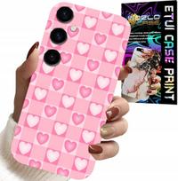 Etui Do Samsung Galaxy M55 5G - Serca Kratka Różowa Obudowa Case + Szkło