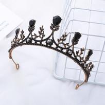 Cross-border best-selling bridal crown alloy hair accessory for formal banquet hairstyle, queen party and ball crown headpiece