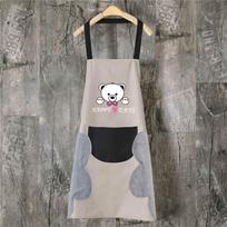 Household Waterproof Kitchen Apron With Hand Towel Bib Work Apron Abrasion Resistant Restaurant Uniform Carpenter pilka spalva
