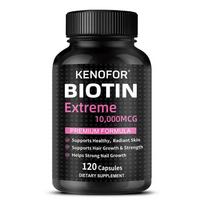 Biotin 10000 Mcg Dietary Supplement, Premium Formula, 120 Capsules Per Bottle 120 Capsules