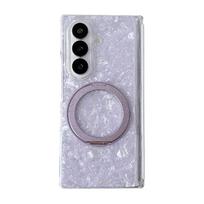 Samsung Z Fold7 Case: Luminous Shell Design, Drop-Proof, Foldable Screen with 360° Rotating Stand. Samsung Z Fold5 rožinė
