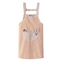 Plaid Bib Apron with Rabbit Embroidery Pocket Waterproof Oil-Proof Kitchen Apron for Cooking Baking Breathable Adjustable Stain Proof Chef Apron oranžinė