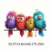 1PC Funny Bird Creative Glass Window Decorative Stickers for Windows Glass Wall Mirror Festival Home Decoration Vinyl Decals