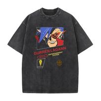 Tengen Toppa GurrenLagann Unisexga T Shirt Kamina Print Tshirt Unisex Unisex Clothing Vintage Washed Tshirt Oversized Tee Tops S