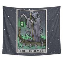 Tapestry Tarot Card Hermit 75x100 juoda