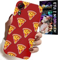 Etui Do Samsung Galaxy Xcover 5 - Wzór Z Wesołą Pizzą Na Czerwonym Tle