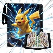 Pikachu Žaibas 4 skyrių kortelių albumas 400 vietų Kolekcinių kortelių laikymo dėklas