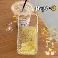 Flowing Sand Wealth, Good Luck Block iPhone 14/13/12/17/16/15PROMAX Case iPhone 17 Pro Max