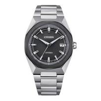 CITIZEN Attesa series 100 meters waterproof fashion simple style light Quartz titanium strap 39mm men's watch gray dial CB3044-55E mėlyna