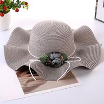 Wide Brim Floppy with Decorative Floral and Adjustable Chin Strap for Outdoor Use Women Sun One Size