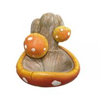 Resin Toadstool Bird Feeder Garden Mushroom Bird Feeder Decorative Wild Bird Feeder for Outdoor Backyard Tree Fence 1pc