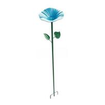 Flower Hummingbird Water Feeder Metal Garden Post Bee Watering Station And Butterfly Waterer Outdoor Bird Bath for Pollinators Garden Decor šviesiai mėlyna spalva