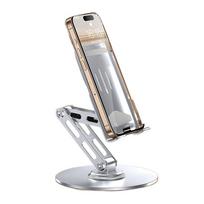 Metal Adjustable Phone Holder Folding Table Cell Phone Stand  Universal Bracket sidabras