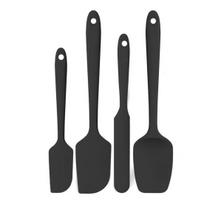 4Pcs Silicone Spatula Set Food Grade Ergonomic Handle Spatulas High Heat Resistant Kitchen Utensils for Cooking Baking Stirring Scraping Serving 1 Set juoda