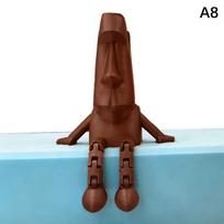 ST 1pc 3D Printed Moai Statue Easter Island Moai Ornament With Movable Joints Collectible Figurine Home Desk Decor Party Gift