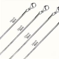 1PC Minimalist 1mm Thin Snake Link Chain Necklace,Stainless Steel Unisex Everyday Jewelry,Fine Round Clasp Pendant for Men Women 45cm sidabras