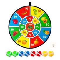 1 Set Gooey Ball Dart Board Sticky Balls Colorful Animal Print Great Stickiness Wall-mounted Kids Decompression Throwing Target Ball Toy with Sticky C