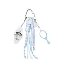 Decorative Keychain with Multiple Hanging Elements Including Ribbon Strips and Small Accessories for Everyday Use and Bag Decoration One Size