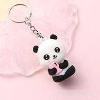 2023 Naujienos Mielas Animacinis Pora Panda Raktų Grandinėlė Pakabukas Automobilio Maišelio Raktų Grandinėlės Moterims Papuošalas Dovana 5cm rožinė