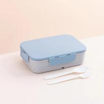 Microwavable Bento Lunch Box with Compartments Leak Proof Plastic Food Container for Work School Kids Adults with Utensils one size mėlyna