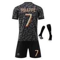 Vaikams Paryžius Mbappé Futbolo Marškinėliai Juodi Sporto Įranga Jaunimo Futbolo Treniruočių Viršutinė Dalies Kvėpuojantis Greitai Džiūstantis Audinys 120-130 CM juoda
