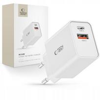 Szybka Sieciowa Ładowarka Zasilacz Usb-C Type-C Usb-A Pd-30W Dual Port