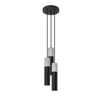 Lampa Wisząca Okrągła Czarno-Szara Potrójna Tuby Borgio 3Xgu10 10W Sl.1081 Sollux Lighting