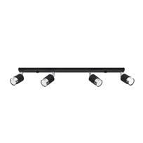 Spot Sufitowy Czarny Podłużny Poczwórny Klosz Chrom 4Xgu10 10W Nero Sl.1067 Sollux Lighting
