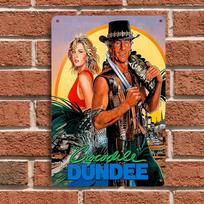 1PC 2D flat Classic Crocodile Dundee Movie Poster Tin Drawing Retro Nostalgic Home Bar Decoration Wall Painting Metal Material D (as the picture,20x30cm)
