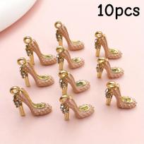 10/12 piece set 708.66x551.18 inch enamel high heels pendant for women's shoes pendant oil dripping necklace keychain jewelry wh