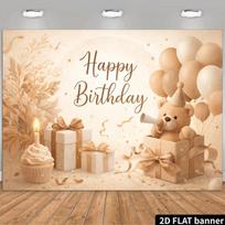 2D Neutral Baby Shower & Birthday Backdrop Banner Party Decoration 47.2x31.5inch/120*80cm