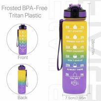 Omorc 1l Sports Water Bottle Leakproof Bpa-free With Detachable Filter And Time Marker Yellow purple