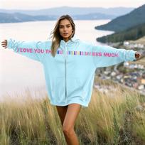 Hoodies For Women Trendy Womens Hoodies Pullover For Women Hoodie Women Women Hoodies Pullover with Printed Letters Oversized Fit L mėlyna