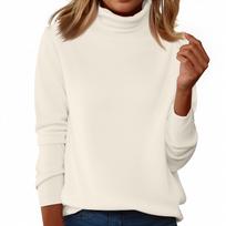 Women’s Turtleneck Pullover Sweater Long Sleeve Ribbed Knit Casual Loose Fit Soft Lightweight Top for Autumn Winter L smėlis