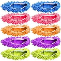 1/2/3/4/5 Pairs Microfiber Cleaning House Mop Slippers Floor Cleaning Tools Shoe Cover Soft Washable Reusable Mop Slippers Shoes Random-1Pair