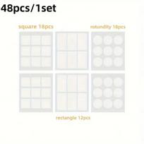 48pcs Nano Double-Sided Tape, Heavy Duty Mounting, High Viscosity Invisible Wall Adhesive