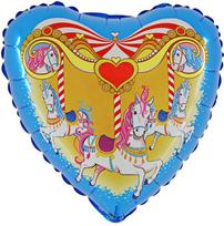 Balon Foliowy Serce Koń Konik Karuzela Party 45Cm