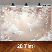 2D Soft Pink Cloud Backdrop for Baby Shower & Birthday Party 47.2x31.5inch/120*80cm