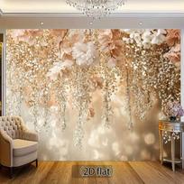 2D Dreamy Bokeh Hanging Flower Backdrop Wedding Reception Party Photo Background 47.2x31.5inch/120*80cm